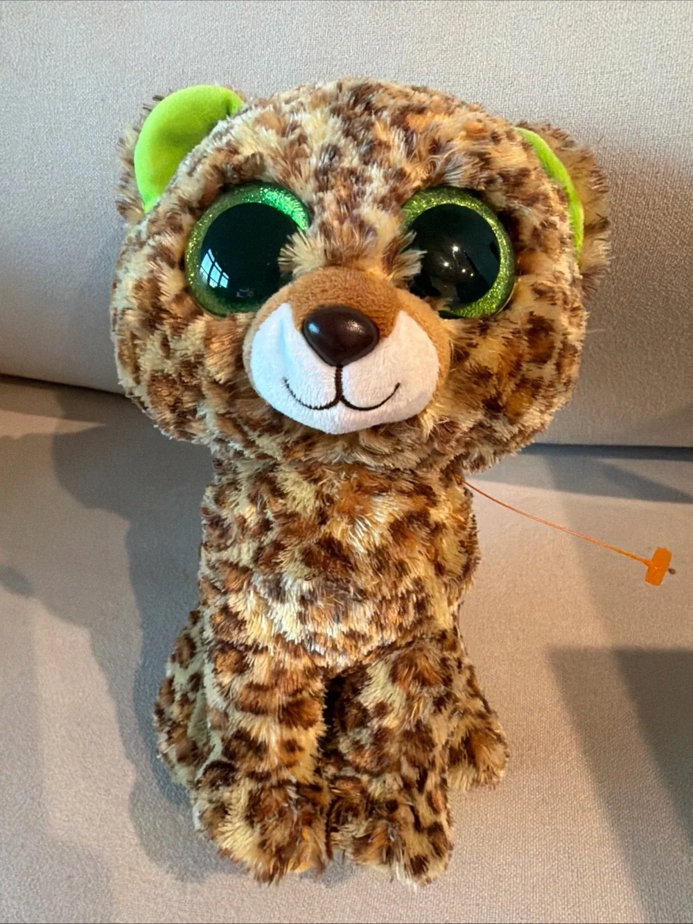 Ty Sparkle-Eyed Leopard Plush in Brown and Green
